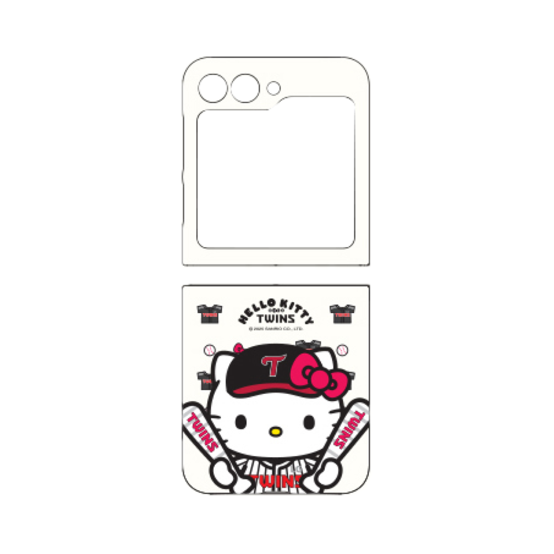LG 트윈스 x 헬로 키티 갤럭시 배트 응원 젤 하드 폰 케이스 클리어(LG Twins x Hello Kitty Galaxy Bat Cheering Gel Hard Phone Case Clear)