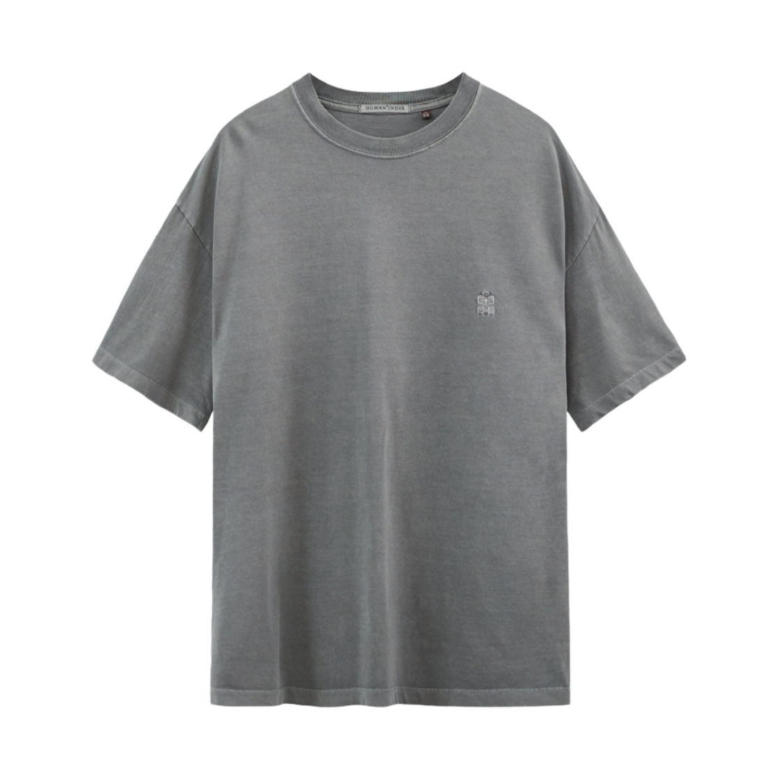 PL5TTS0941AY Polyteru Human Index Human Regular 1/2 T-Shirt Dyed Gray - 대표 이미지 #1