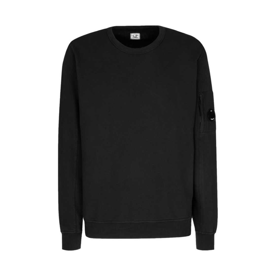 12CMSS032A002246G999 C.P. Company Light Fleece Crewneck Sweatshirt Black - 22SS