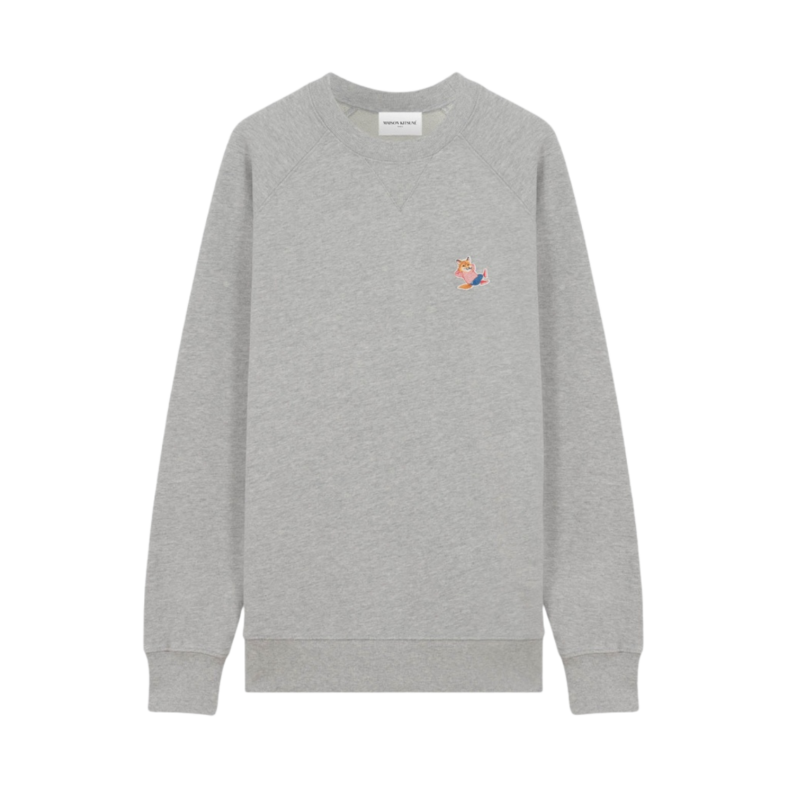 메종 키츠네 프렌치 드레스드 폭스 패치 클래식 스웨트셔츠 그레이 멜란지(Maison Kitsune Frenchie Dressed Fox Patch Classic Sweashirt Grey Melange) - 1