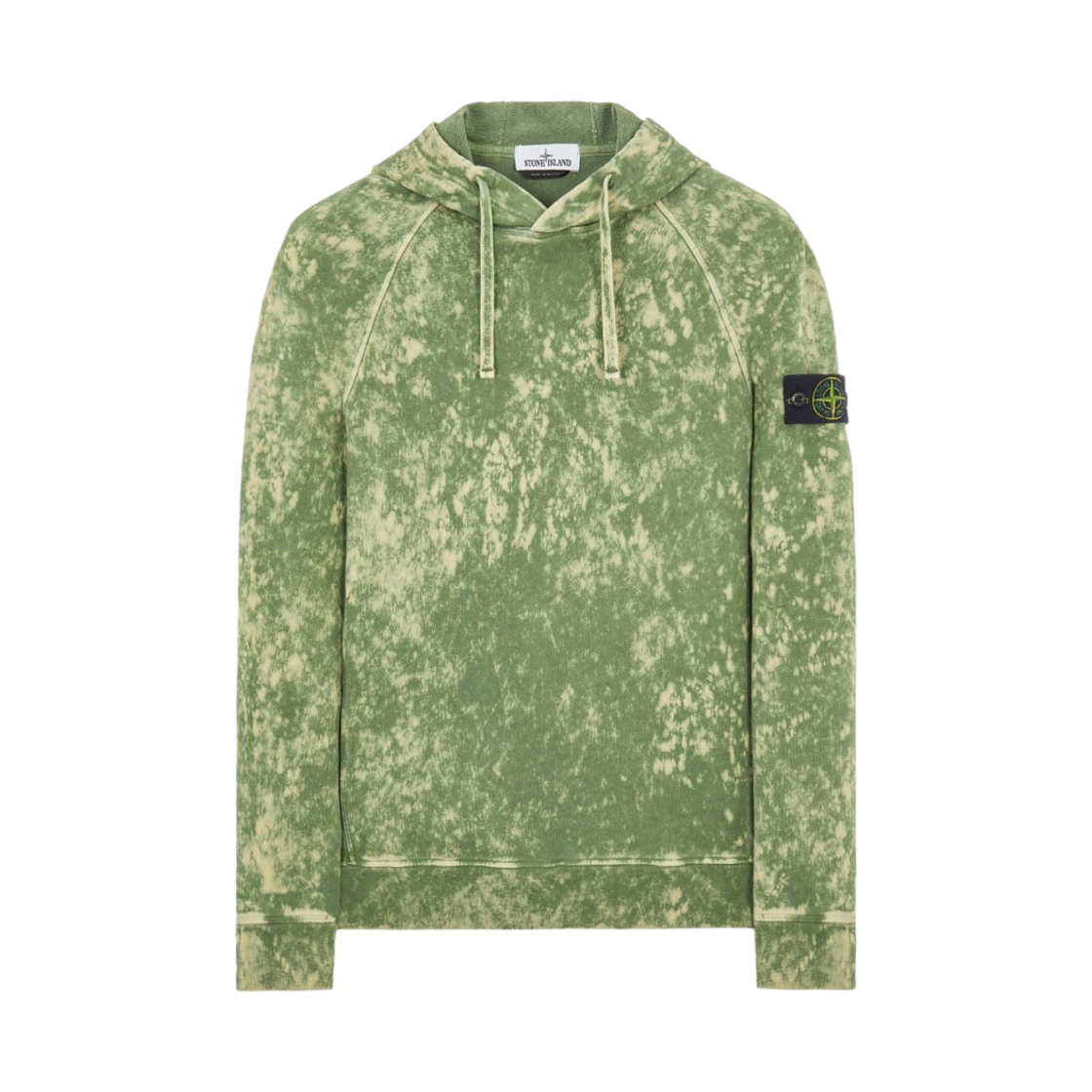 스톤 아일랜드 61338 오프 다이 트리트먼트 후드 스웨트셔츠 올리브 그린 - 22SS(Stone Island 61338 Off-Dye Treatment Hooded Sweatshirt Olive Green - 22SS) - 1
