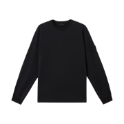 Stone Island 6100011 Ghost Cotton Stretch Fleece Crewneck Sweatshirt with Ribbed Details Black - 25SS
