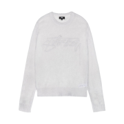 Stussy Loose Knit Logo Sweater Bone