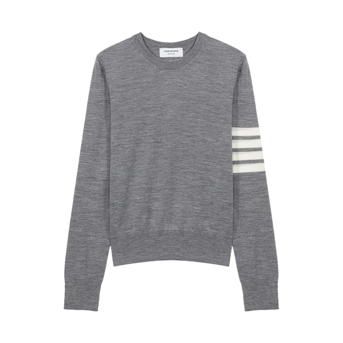 FKA280A-Y1014-055 (W) Thom Browne 4-Bar Merino Jumper Light Grey