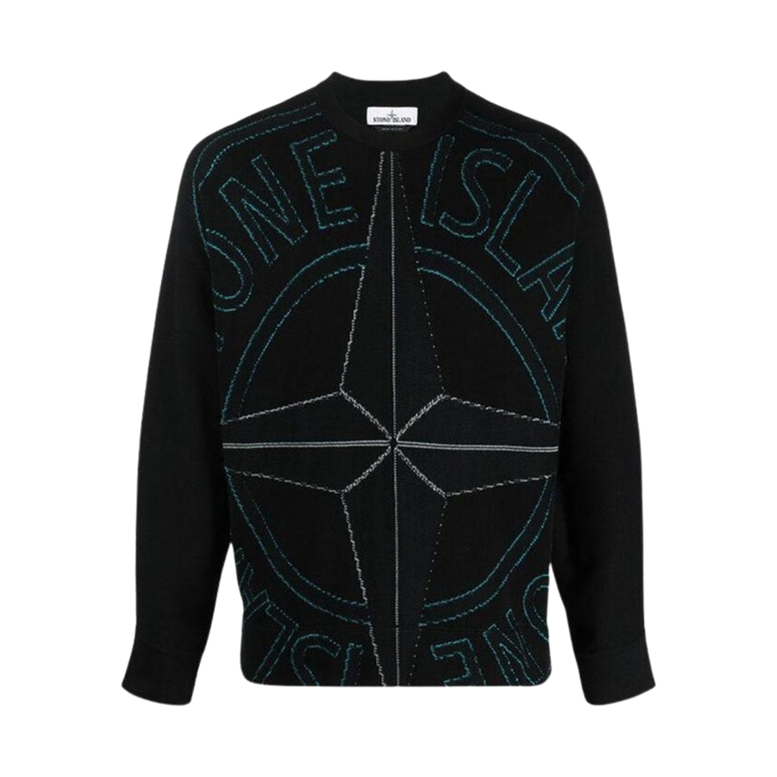 7415514D1-V0029 Stone Island 514D1 Logo Jaquard Pullover Knit Black - 21SS