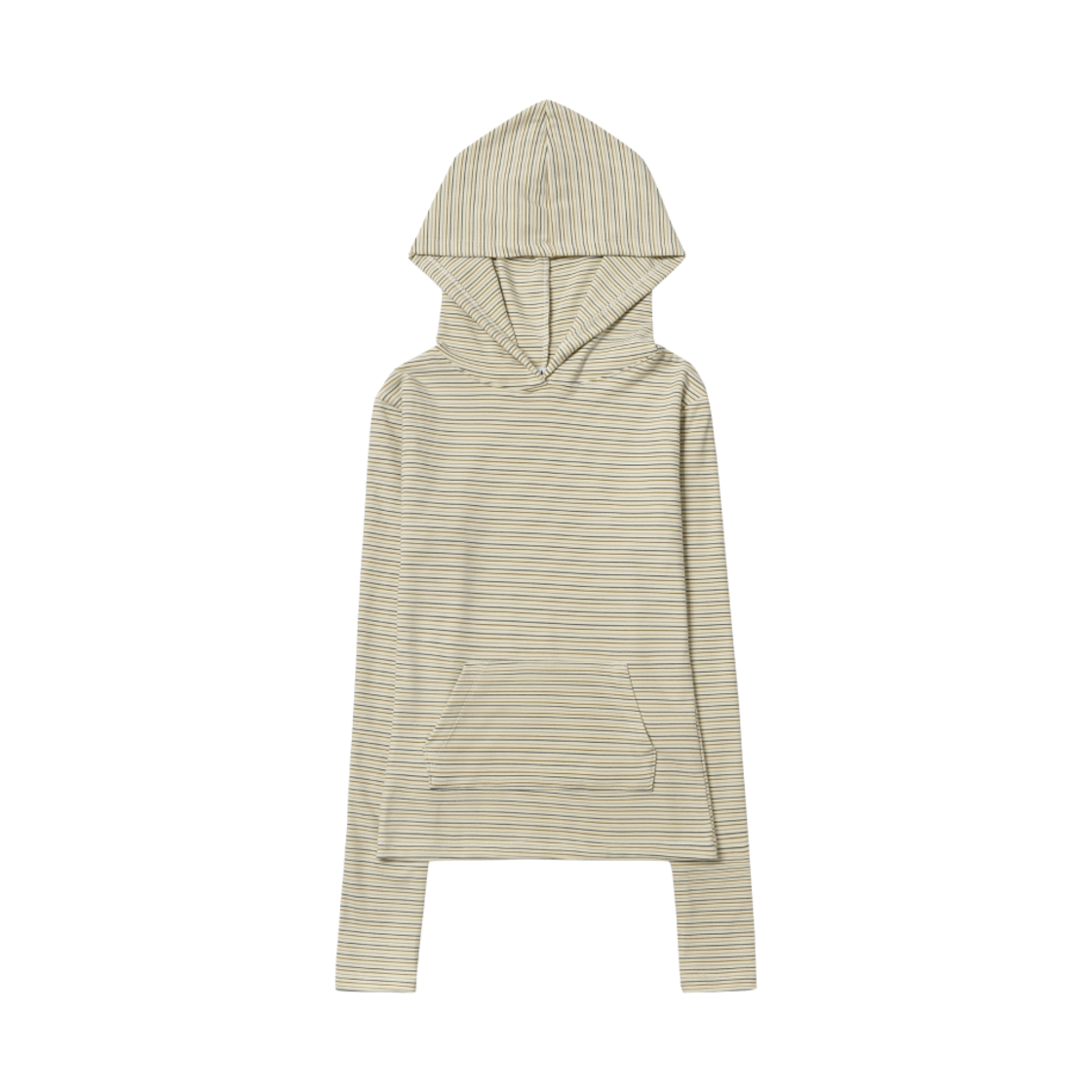 (W) 더오유 스트라이프 후드 워머 티셔츠 크림((W) Theohyou Stripe Hoodie Warmer T-Shirt Cream)