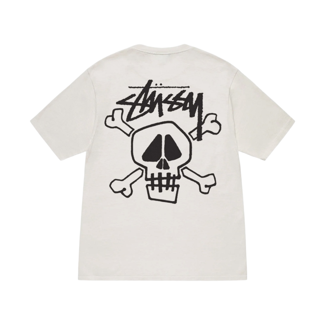 스투시 스컬 & 본즈 피그먼트 다이드 티셔츠 내츄럴