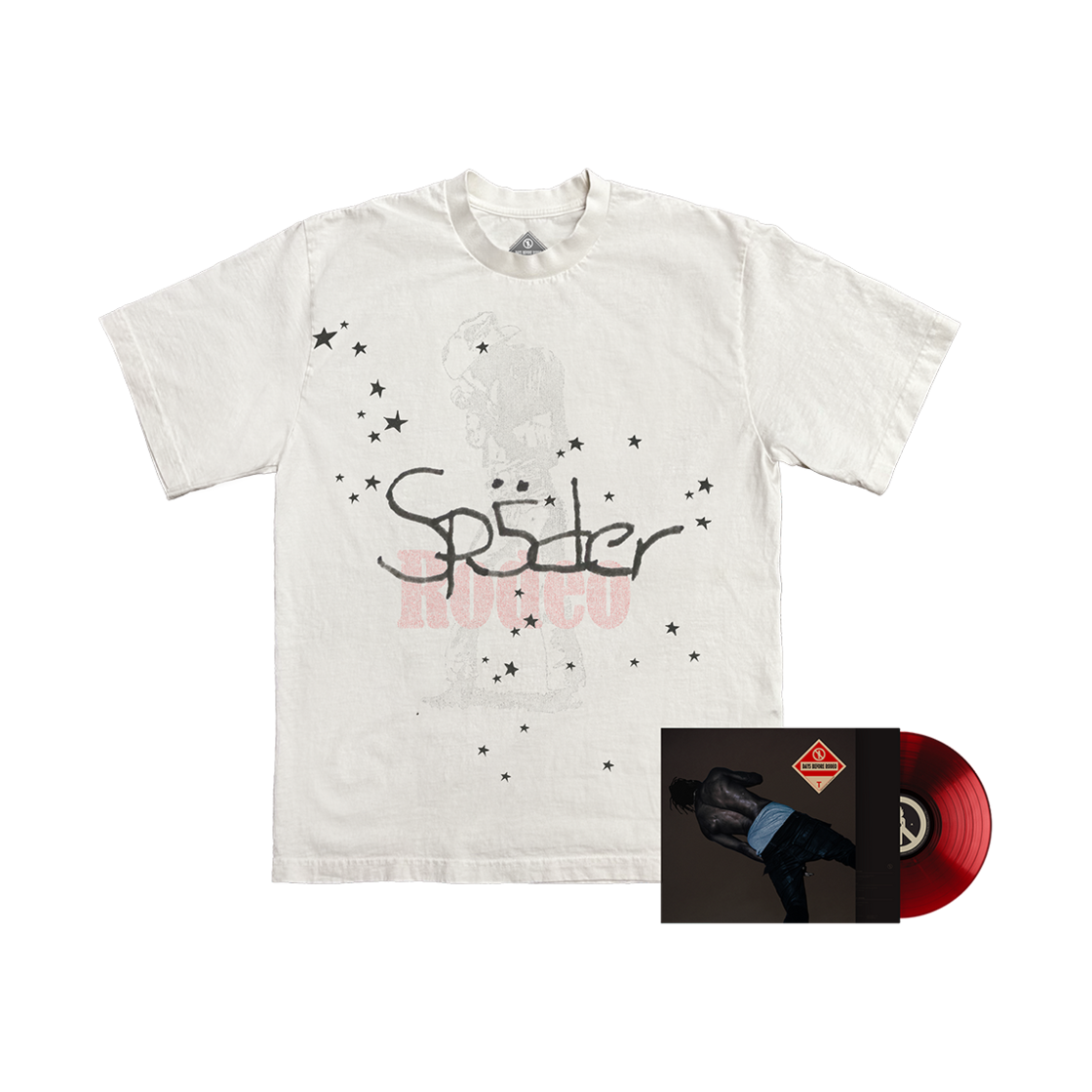 트래비스 스캇 캑터스 잭 Sp5der 데이즈 비포 로데오 티셔츠 II 디럭스 LP 화이트(Travis Scott Cactus Jack Sp5der Days Before Rodeo T-Shirt ll Deluxe LP White)