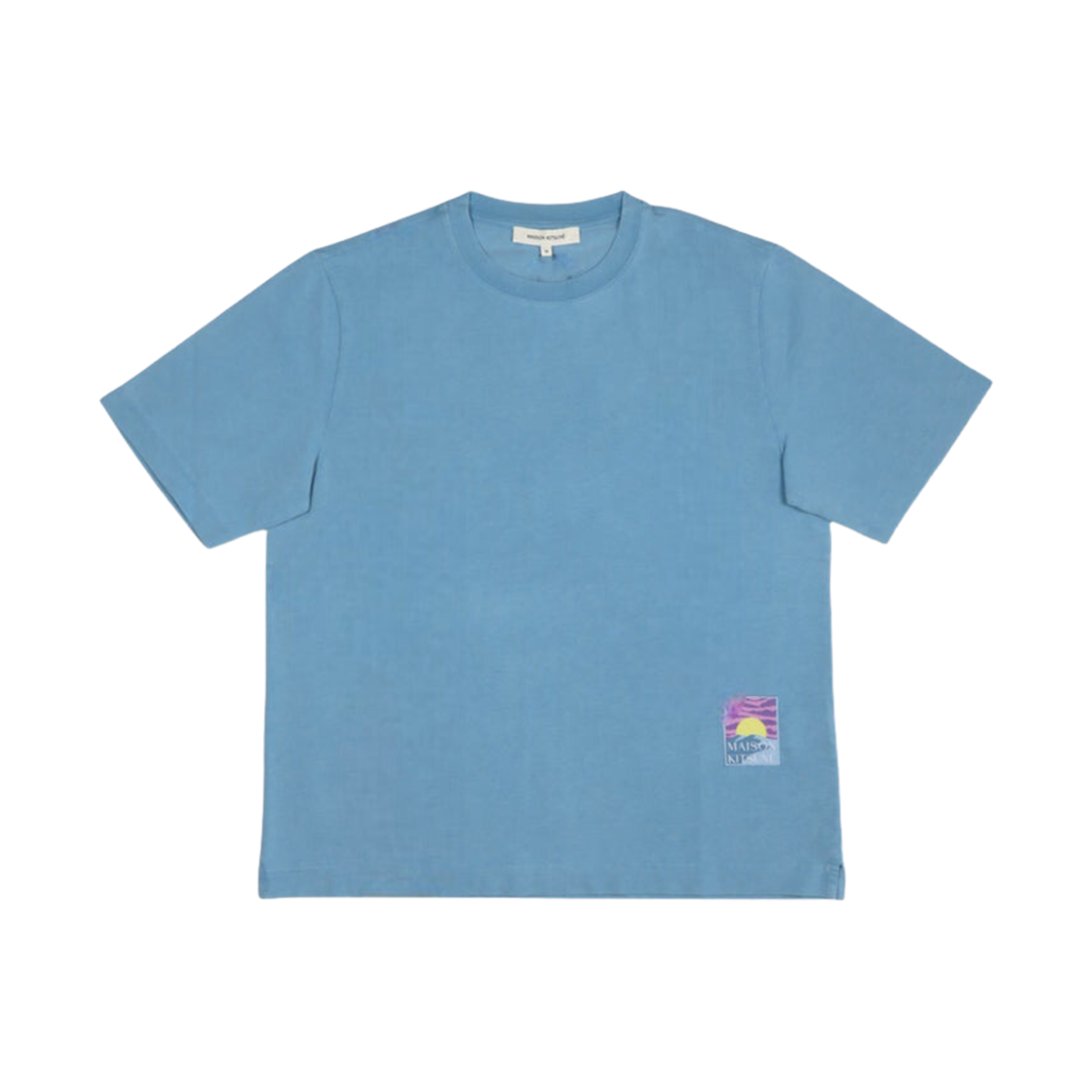MM00124KJ0119-P435 Maison Kitsune Sunrise Tag Oversize T-Shirt Blue