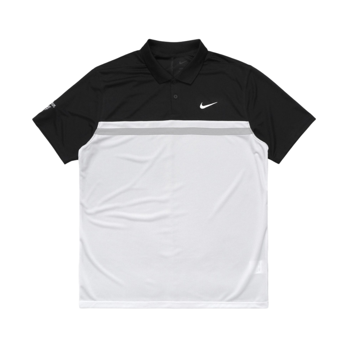 말본 골프 x 나이키 드라이핏 빅토리 CB 폴로 블랙 화이트 라이트 스모크 그레이(Malbon Golf X Nike Dri-Fit Victory CB Polo Black White Light Smoke Grey) - 1