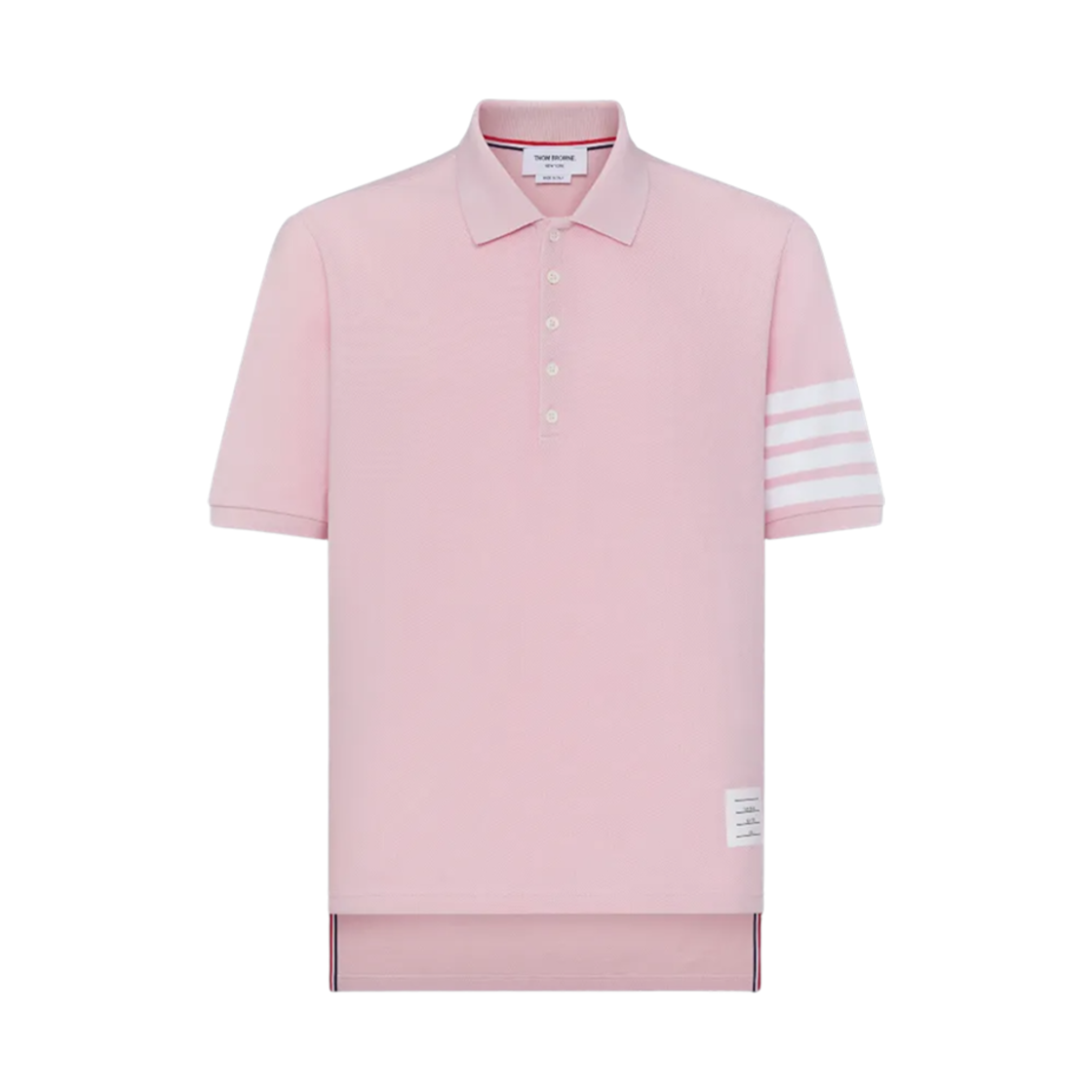 MJP136G-07976-680 Thom Browne Classic Pique 4-Bar Short Sleeve Polo Light Pink