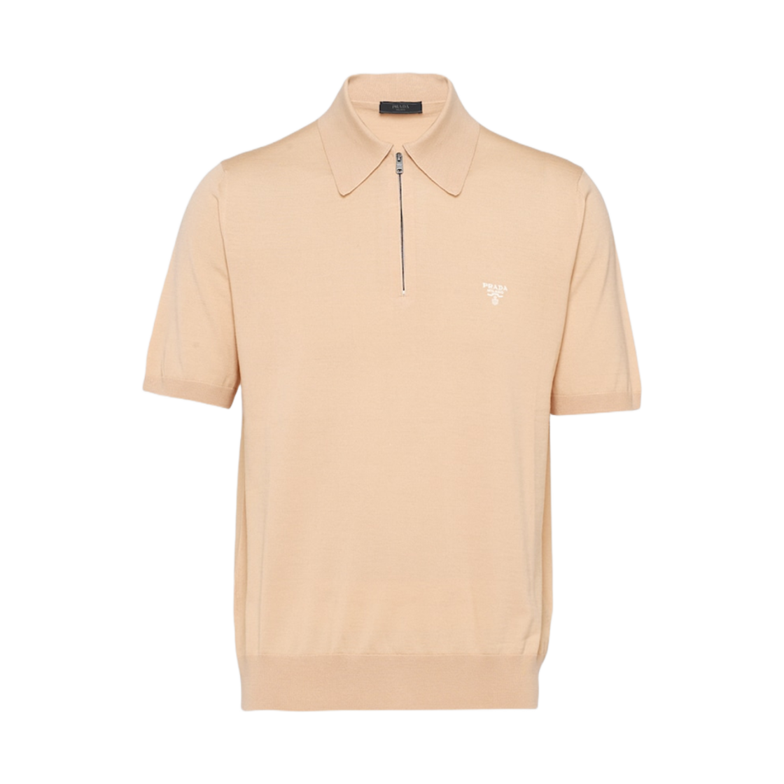 프라다 슈퍼파인 울 폴로 셔츠 샌드 베이지(Prada Superfine Wool Polo Shirt Sand Beige) - 1