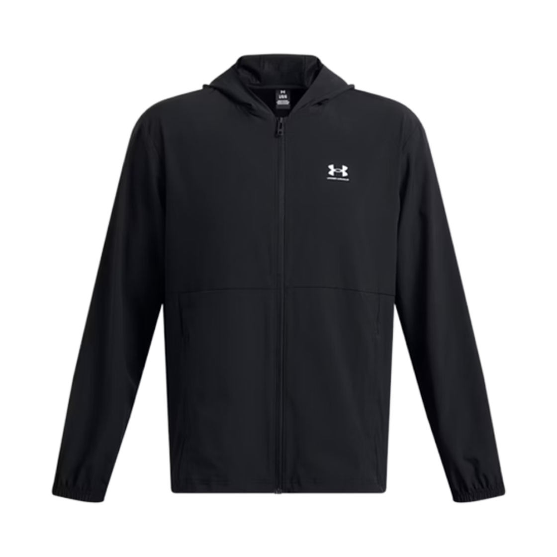 언더아머 바이브 우븐 윈드브레이커 블랙 화이트(Under Armour Vibe Woven Windbreaker Black White)