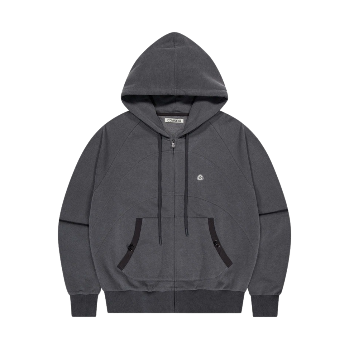 코이세이오 스트링 포켓 후드 집업 블랙