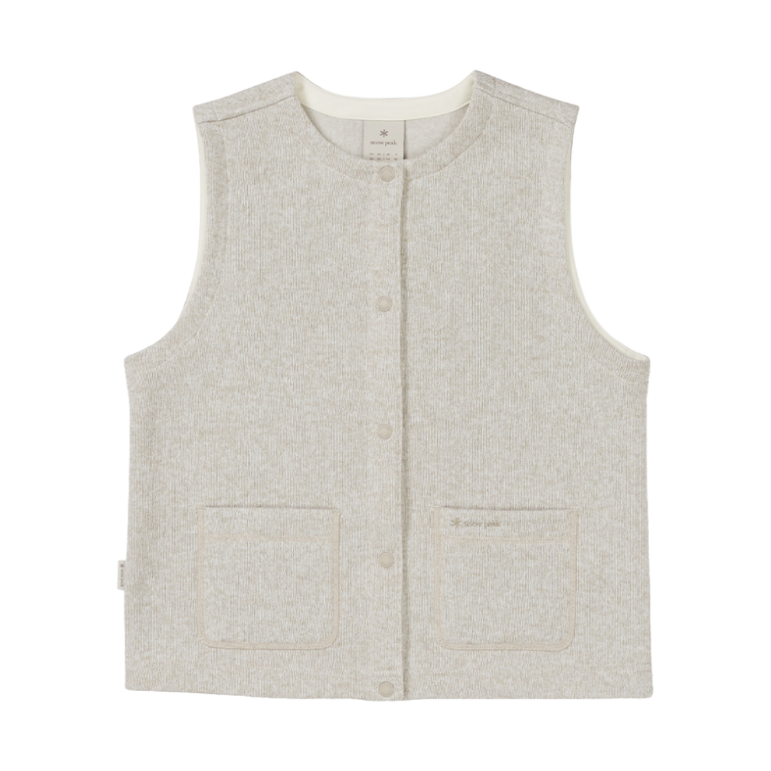 S24WWFVE77LE (W) Snow Peak Knit Vest Light Beige