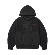 Karactor Grid Hoodie Washed Black