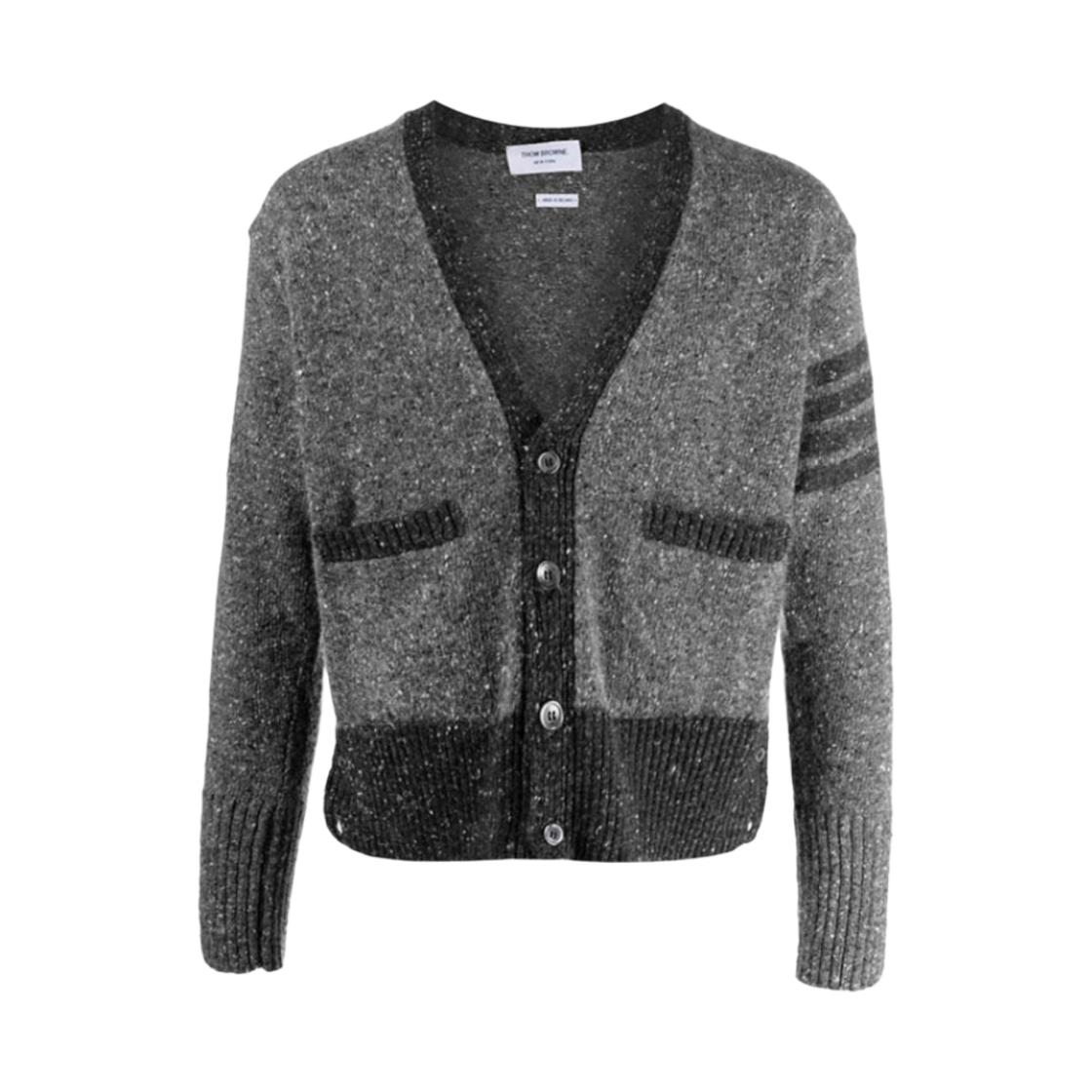 톰브라운 모헤어 사선 가디건 미디움 그레이(Thom Browne 4-Bar in Mohair Cardigan Medium Grey) - 1
