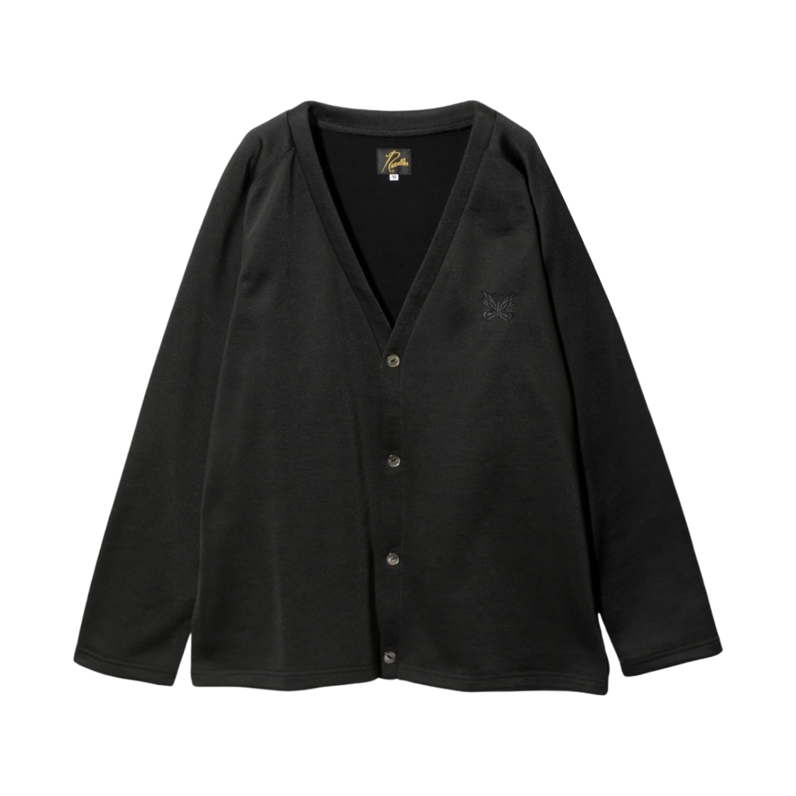 니들스 브이넥 가디건 C/PE 브라이트 저지 블랙(Needles V-Neck Cardigan C/PE Bright Jersey Black)