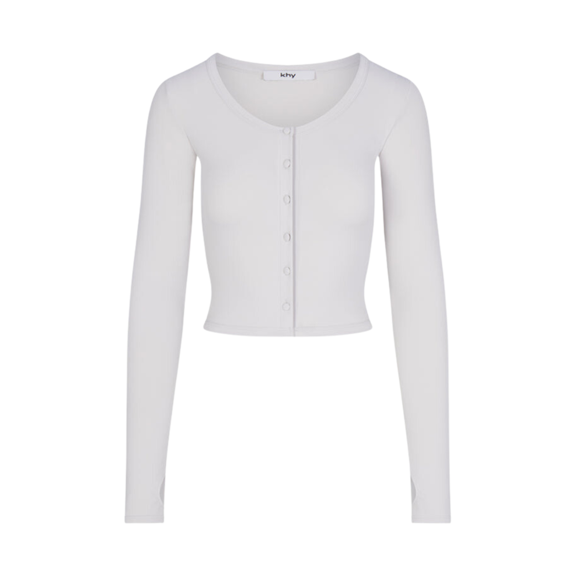 - (W) Khy Smooth Stretch Cardigan Light Grey