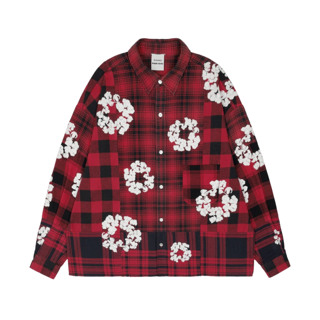 데님 티어스 x 레디메이드 코튼 리쓰 체크 셔츠 레드