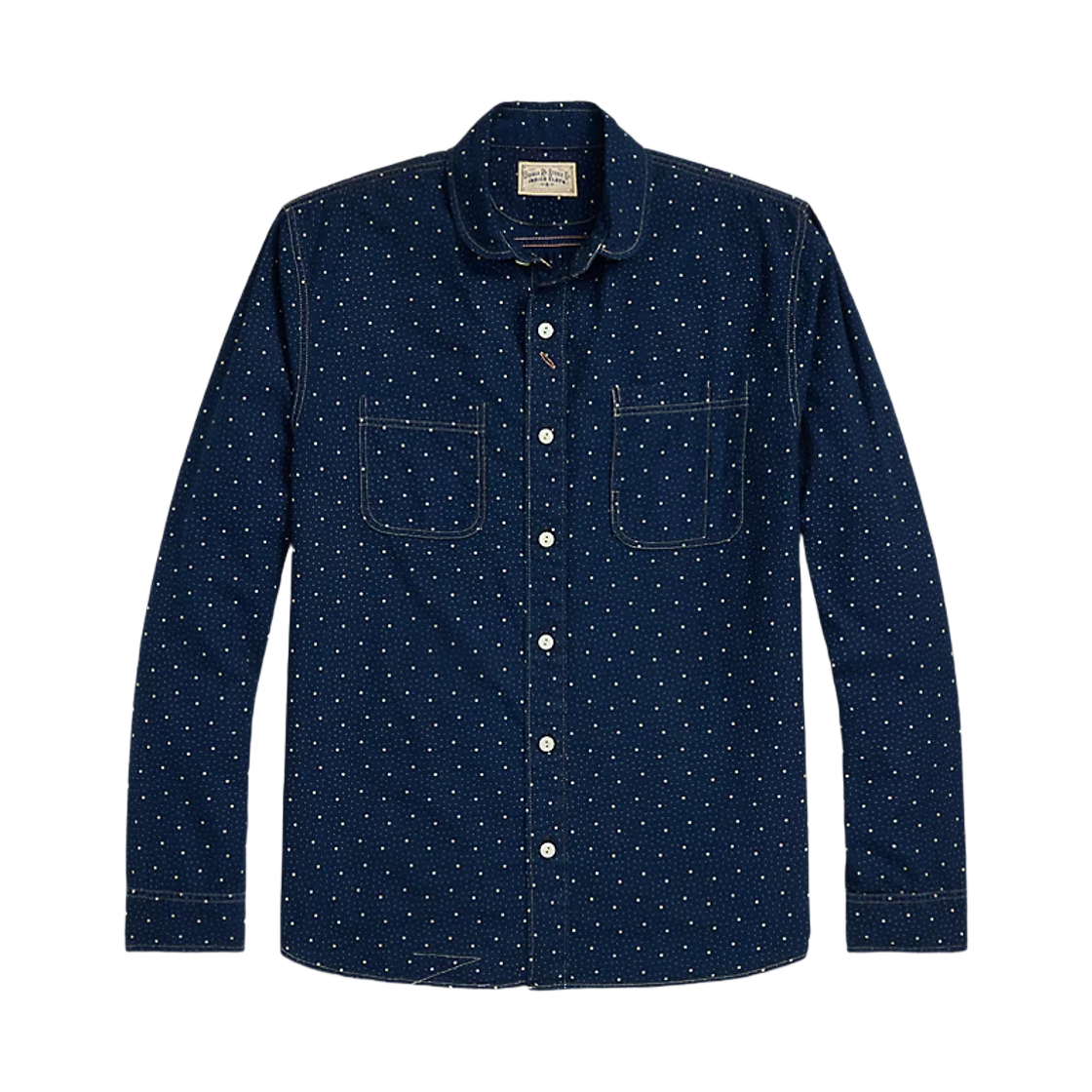 더블알엘 닷 프린트 인디고 워크 셔츠 인디고 블루(Double RL Dot Print Indigo Work Shirt Indigo Blue) - 1