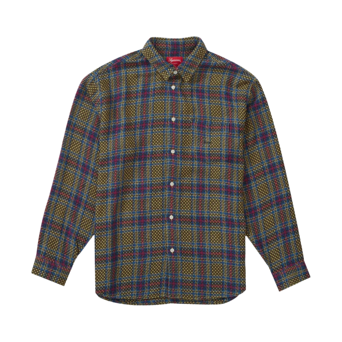 슈프림 바스켓 위브 플래드 셔츠 옐로우 - 23SS