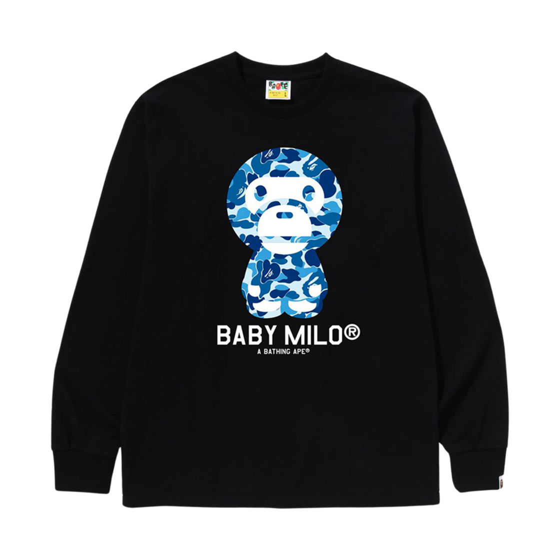 - BAPE ABC Camo Baby Milo L/S T-Shirt Black Blue