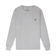 Tommy Hilfiger Thermal Sleep Henley Long Sleeve Grey Heather