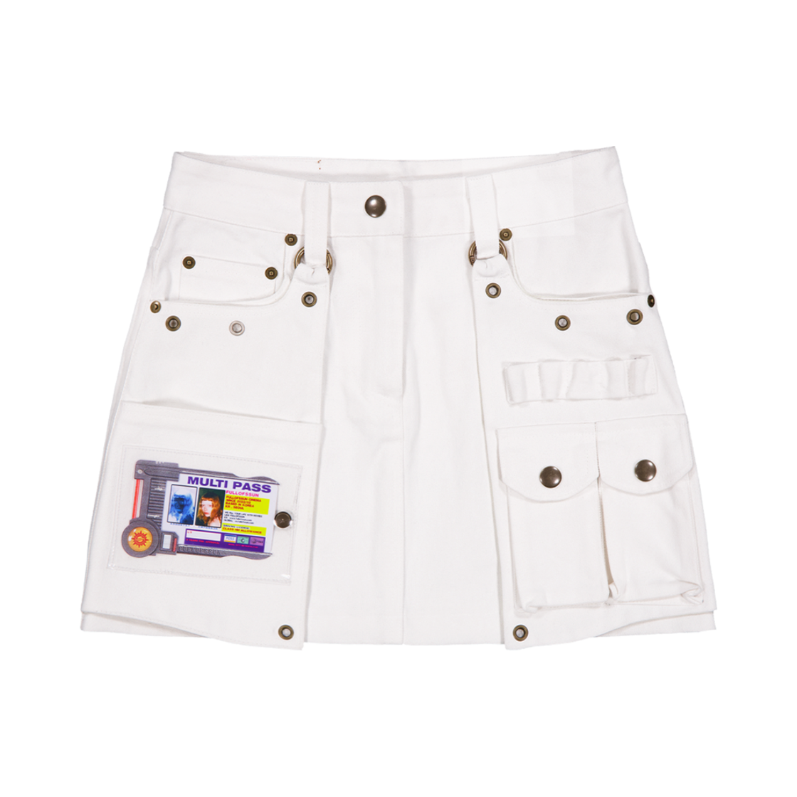 풀오브썬 멀티패스 카고 미니 스커트 화이트(Full of Ssun Multipass Cargo Mini Skirt White)