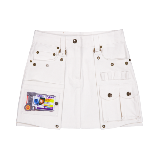 25SS-16(1912516) Full of Ssun Multipass Cargo Mini Skirt White