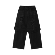 [KREAM 단독] BLR Destroyed Vintage Double Denim Pants Black