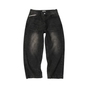 ETCE Snake Bone Washed Denim Pants Gray