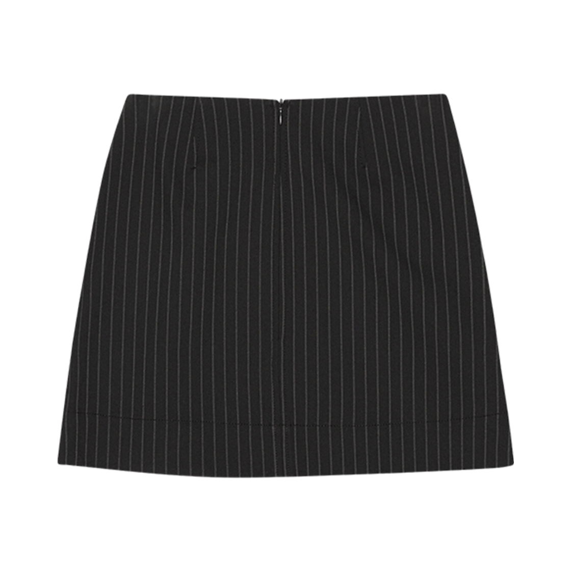(W) 가니 스트레치 스트라이프 미니 스커트 블랙((W) Ganni Stretch Stripe Mini Skirt Black) - 2