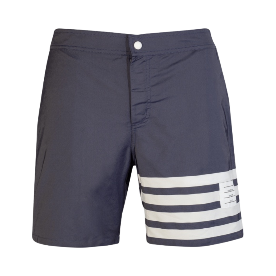 MTT006A-04429-415 Thom Browne Navy Swim Tech Woven 4-Bar Swim Shorts Navy