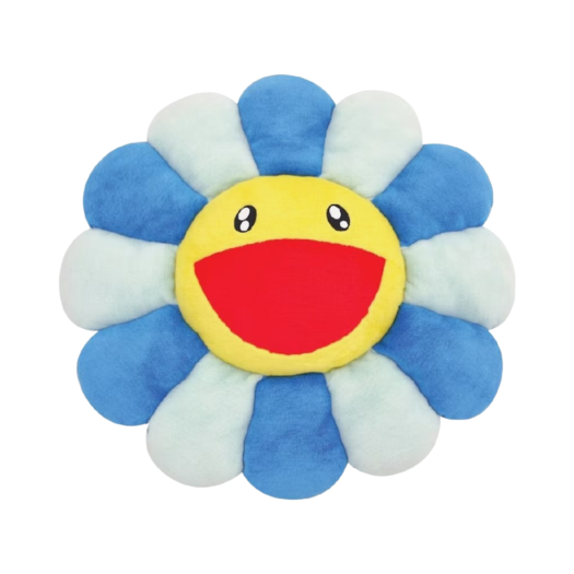 Kaikai Kiki Flower Cushion 30cm Turquoise Blue Yellow