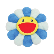 Kaikai Kiki Flower Cushion 30cm Turquoise Blue Yellow