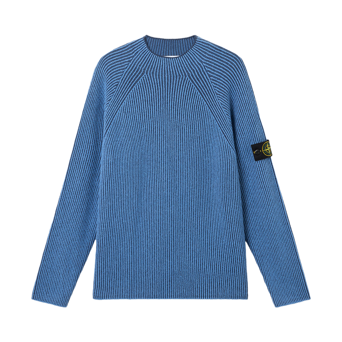 K2S1551000-23S00L7-V002B Stone Island 5100023 Vanise Full Rib RWS Wool Mock Neck Jumper with Vanise Rib Texture Steel Blue - 25FW
