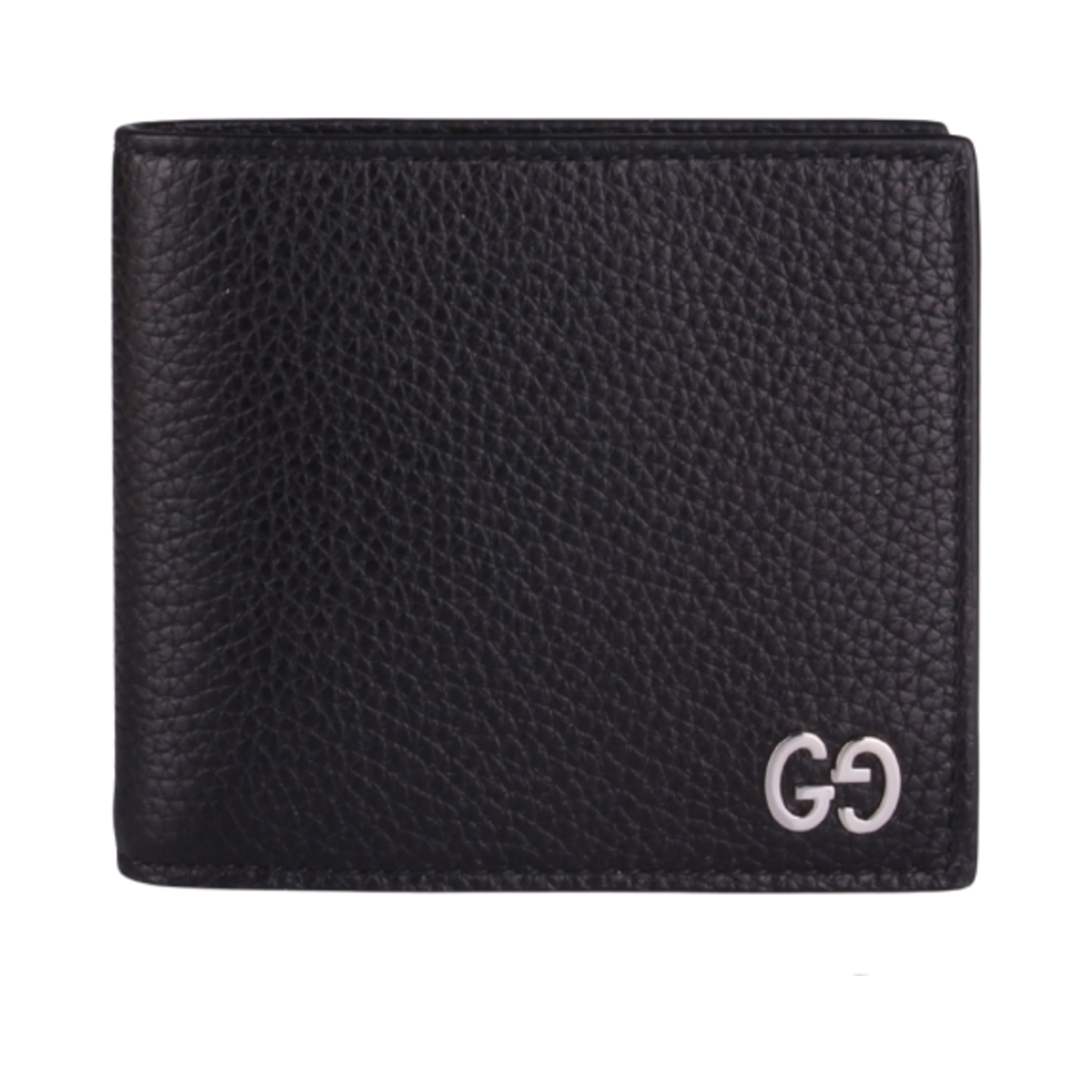 구찌 메탈 로고 레더 반지갑 블랙(Gucci Metal Logo Leather Bi-Fold Wallet Black)