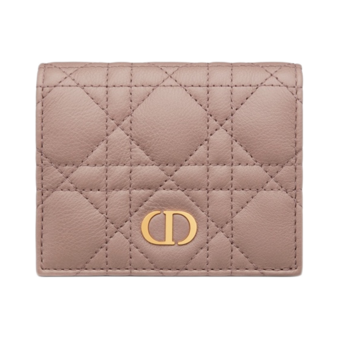 디올 라이트 디올 카로 지갑 로즈 데 헤이즐넛 라떼 까나쥬 카프스킨(Dior Mini Dior Caro Wallet Rose Des Vents Hazelnut Latte Cannage Calfskin) - 1