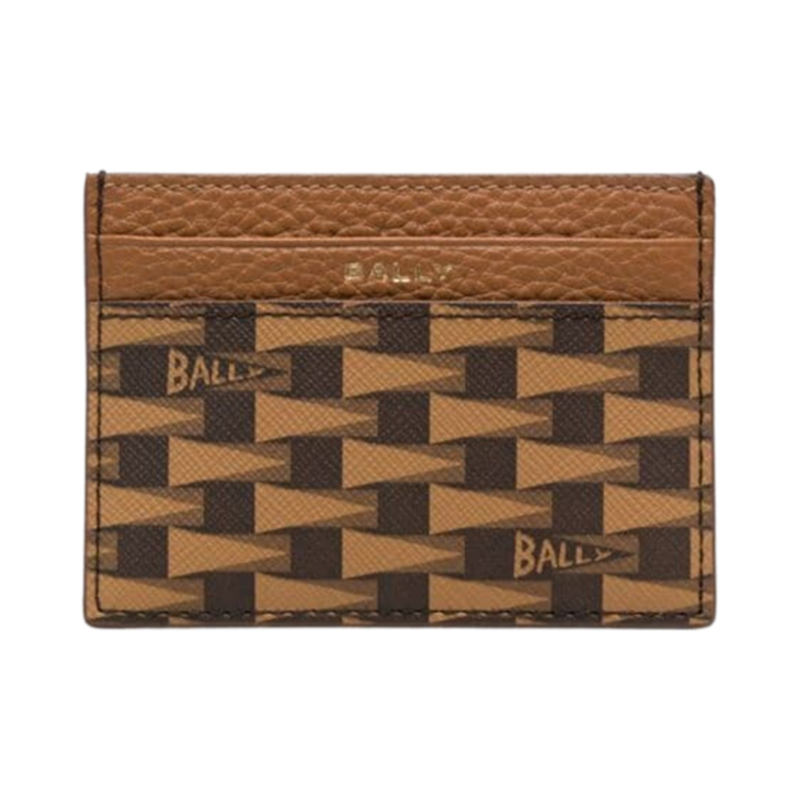 발리 모노그램 레더 카드 홀더 라이트 브라운(Bally Monogram Leather Card Holder Light Brown)
