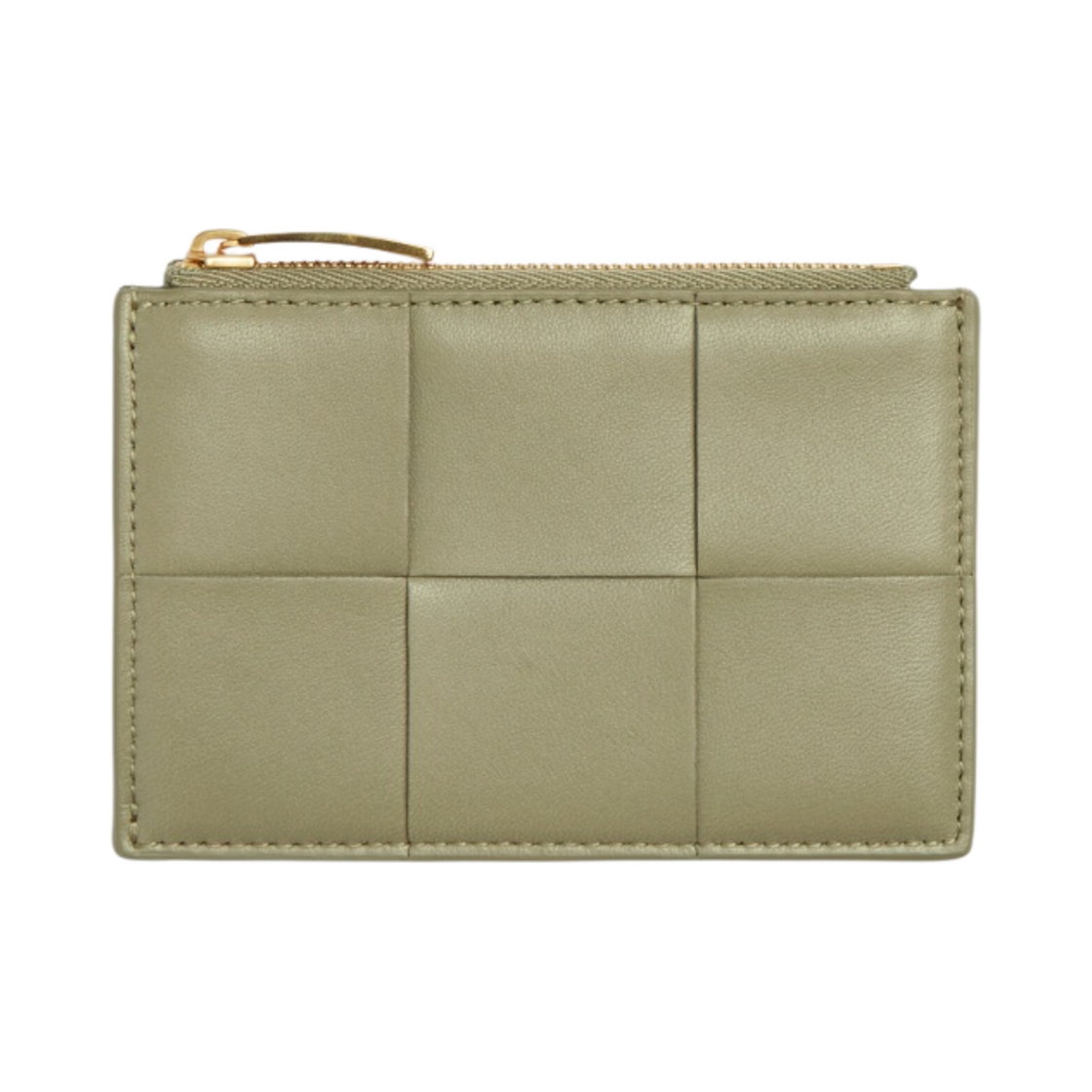 651393VCQC42916 Bottega Veneta Zipped Card Case Travertine