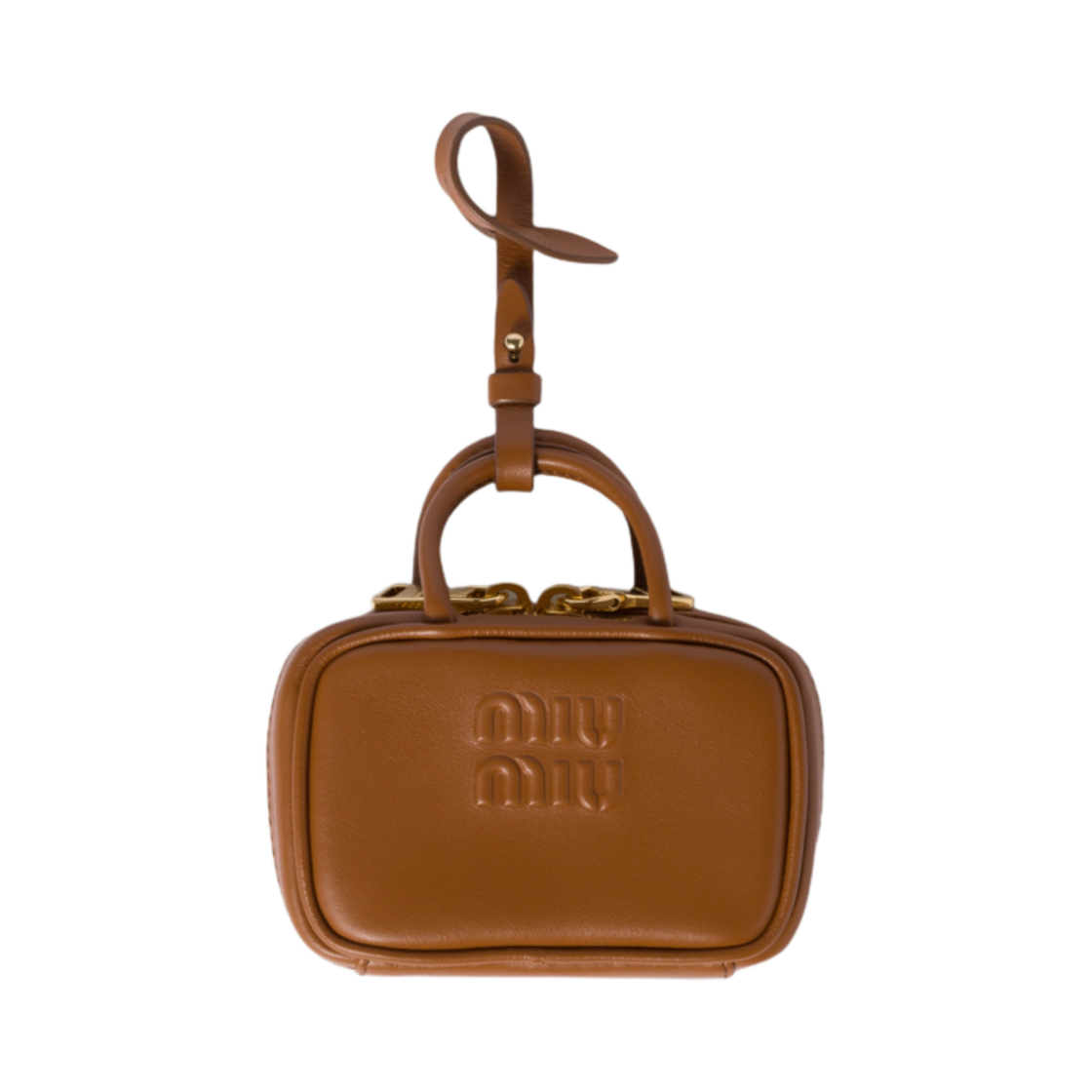 5NR036-AF8W-F0046 Miu Miu Leather Trick Cognac