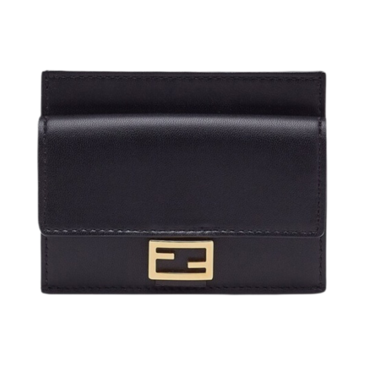 Fendi Nappa Leather Card Holder Black