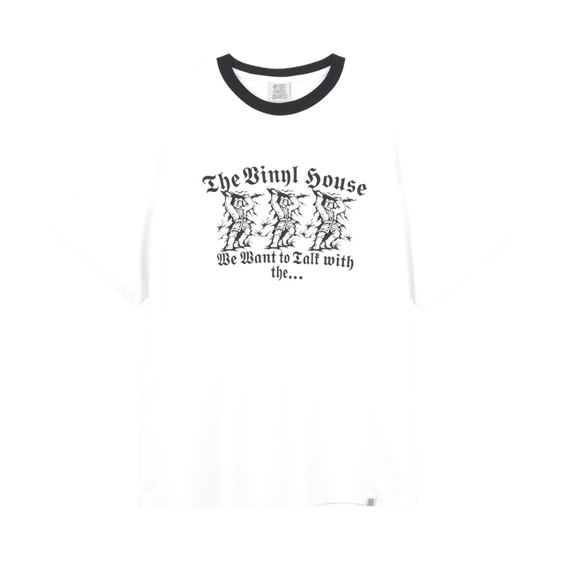 더바이닐하우스 링거 티셔츠 화이트