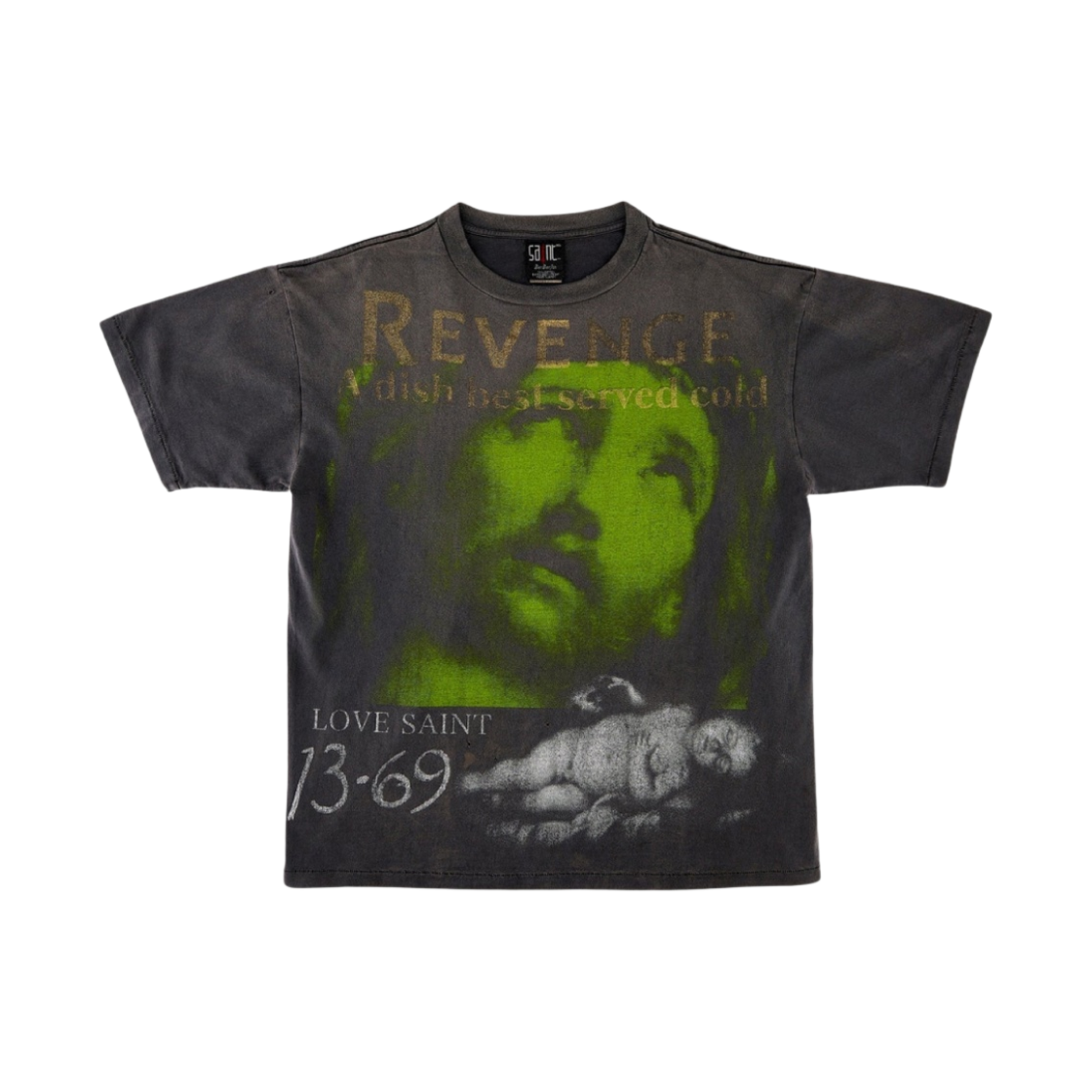 세인트 마이클 x 베르베르진 리벤지 BJ 숏슬리브 티셔츠 블랙 - 23SS(Saint Mxxxxxx × BerBerJin Revenge BJ S/S T-Shirt Black - 23SS)