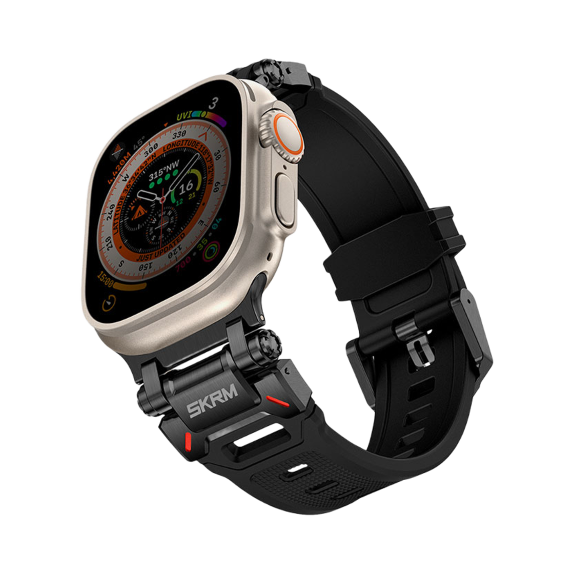 SK-WS-TITON-BLK49 Skinarma Titan Apple Watch Strap Black (44/45/49mm)