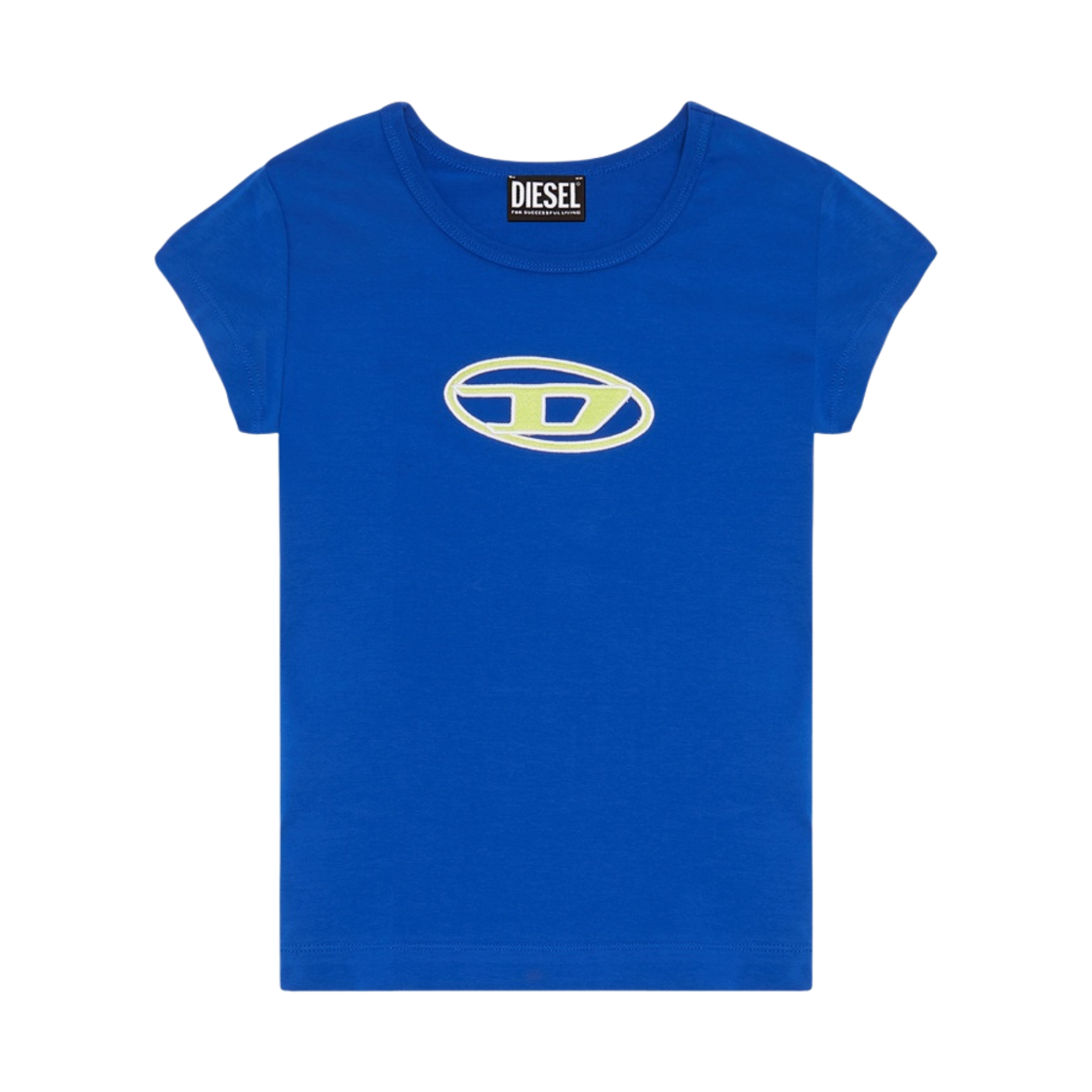 (W) 디젤 T-안지 피카부 로고 티셔츠 블루((W) Diesel T-Angie Peekaboo Logo T-Shirt Blue) - 1