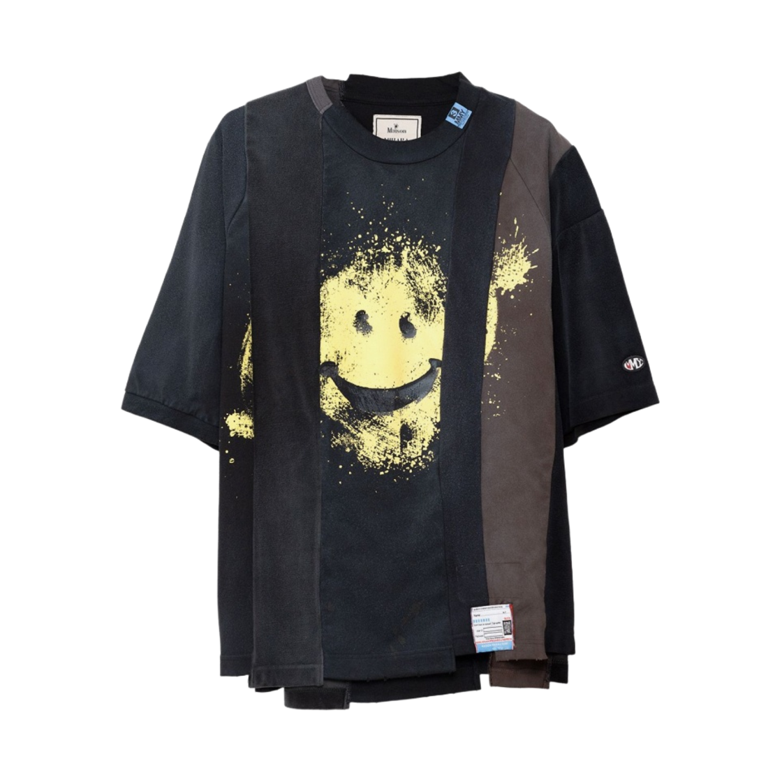 메종 미하라 야스히로 버티컬 스위칭 티셔츠 블랙(Maison Mihara Yasuhiro Vertical Switching T-Shirt Black) - 1