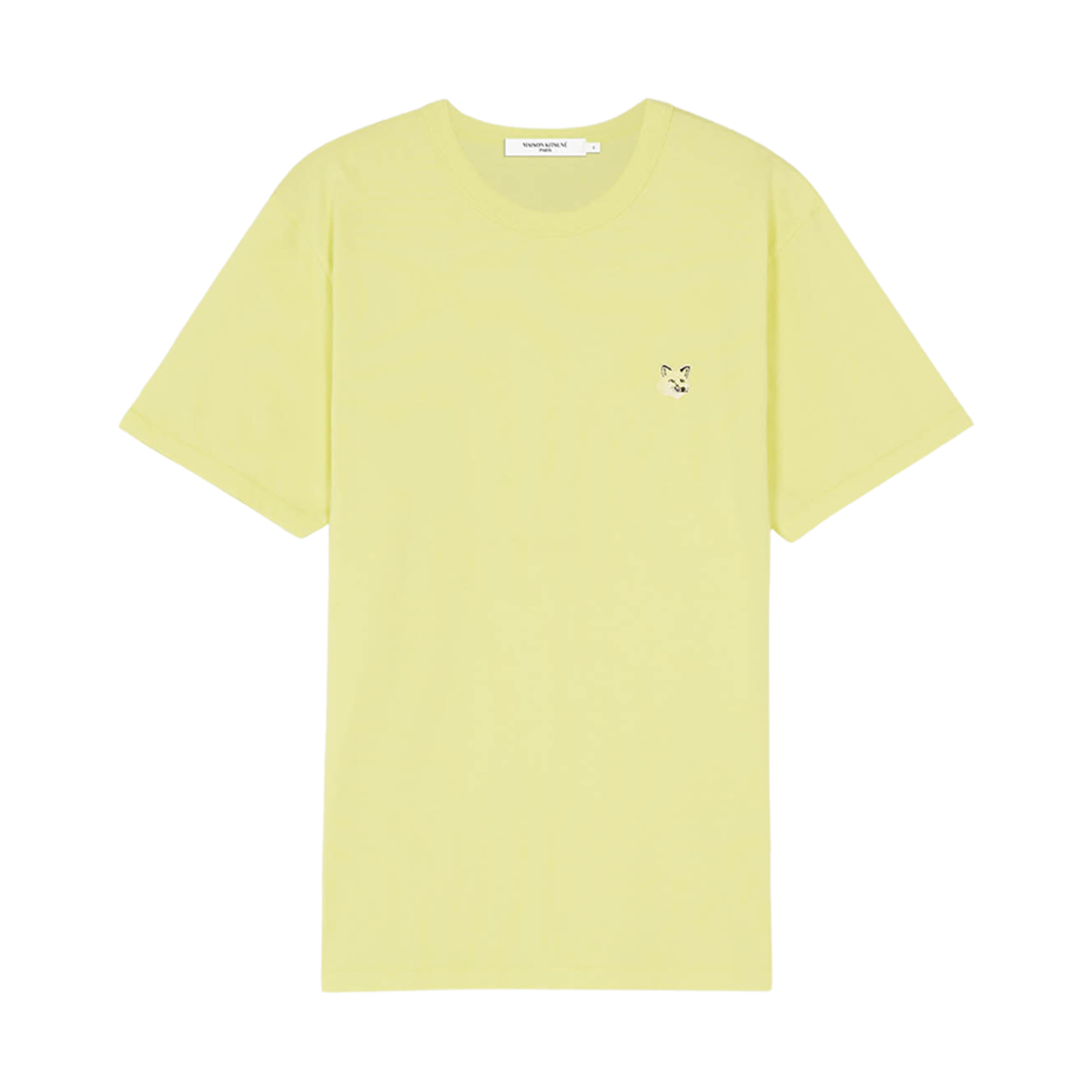 KM00144KJ0008-P725 Maison Kitsune Tonal Fox Head Patch Regular T-Shirt Lemon