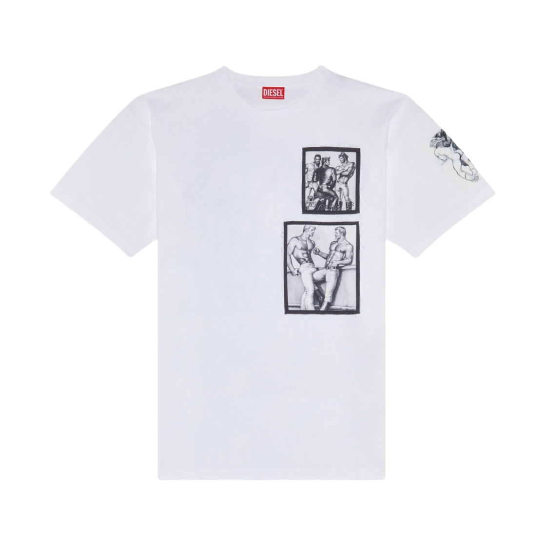디젤 x 톰 오브 핀란드 파운데이션 Pr-T-Nlabel-23a 티셔츠 화이트(Diesel x Tom of Finland Foundation Pr-T-Nlabel-23a T-Shirt White) - 1